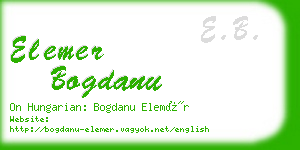 elemer bogdanu business card